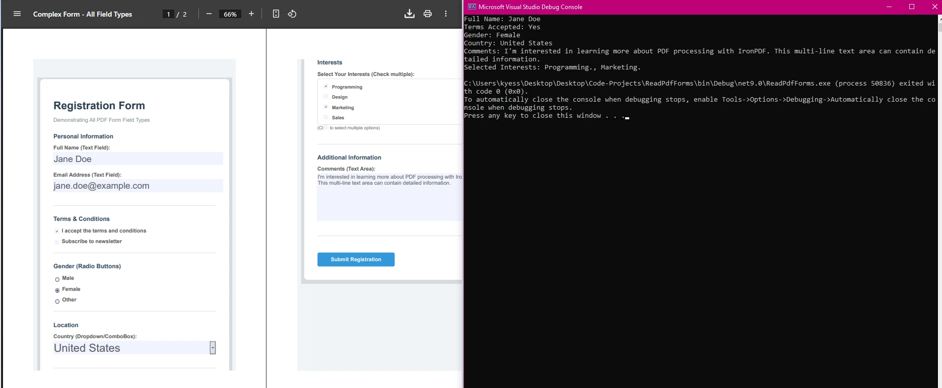 How to Read PDF Form Fields in C# Programmatically