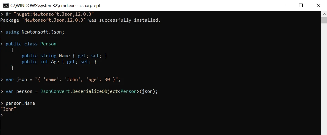 C# REPL (How It Works For Developer): Figure 3 - Output for the above code