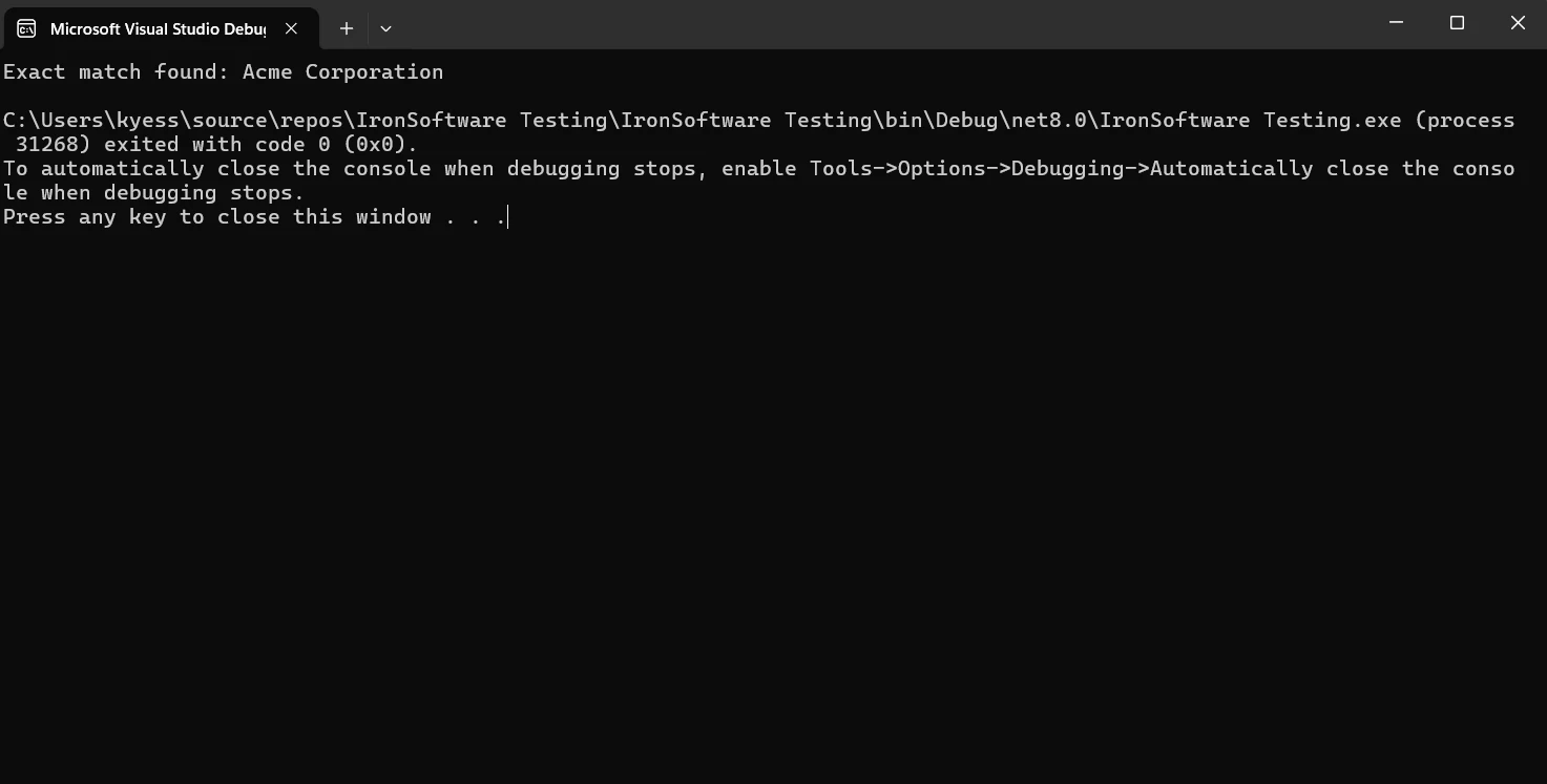 Console Output