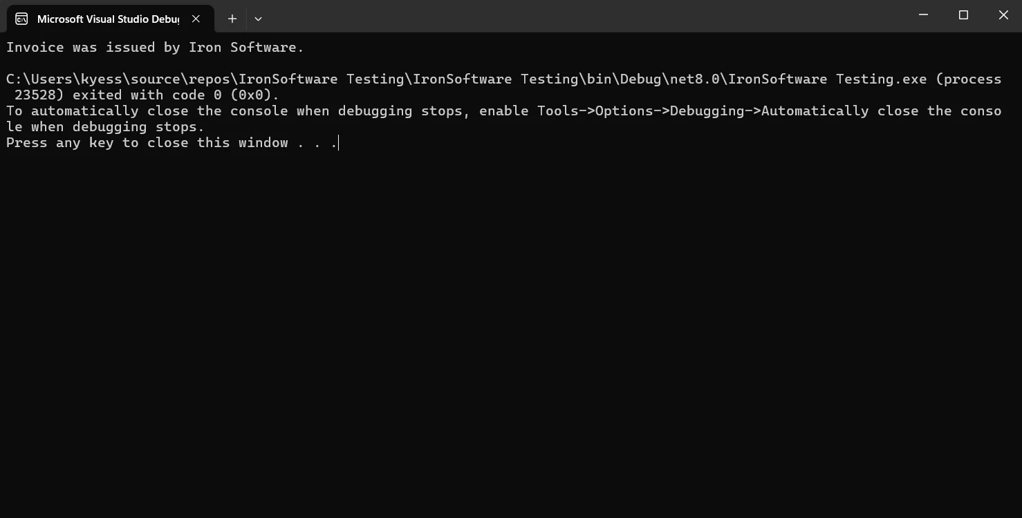 Console Output
