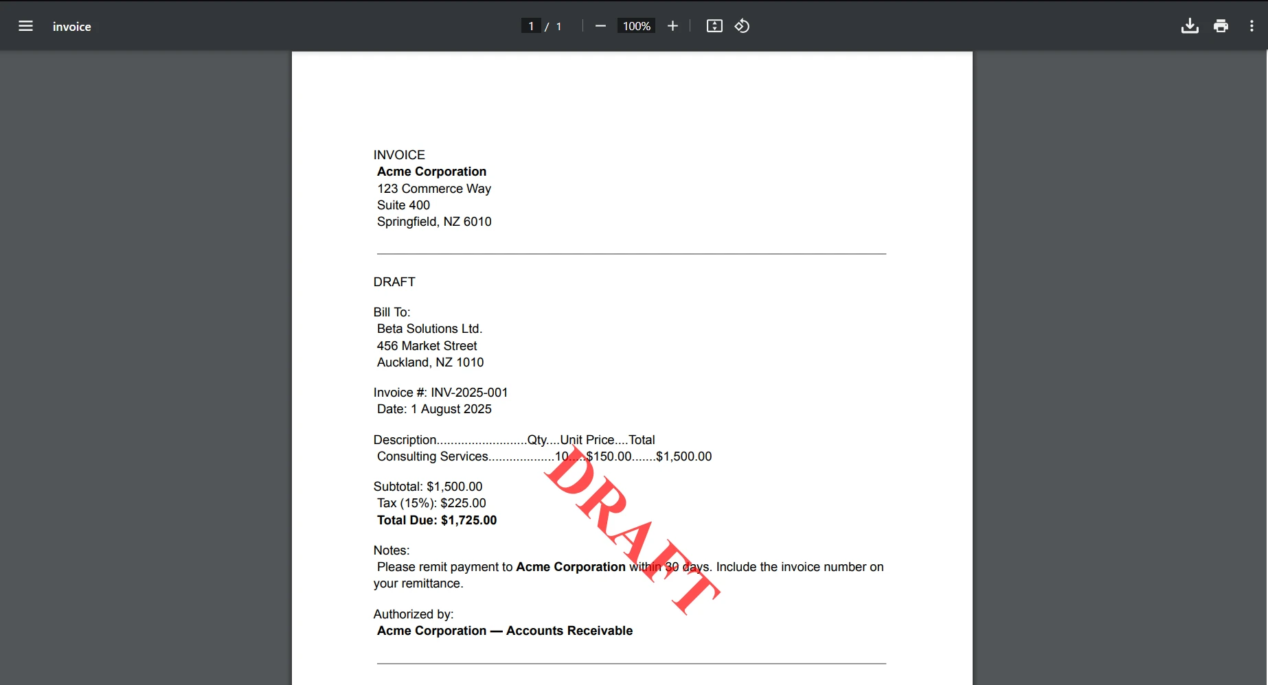Watermark output