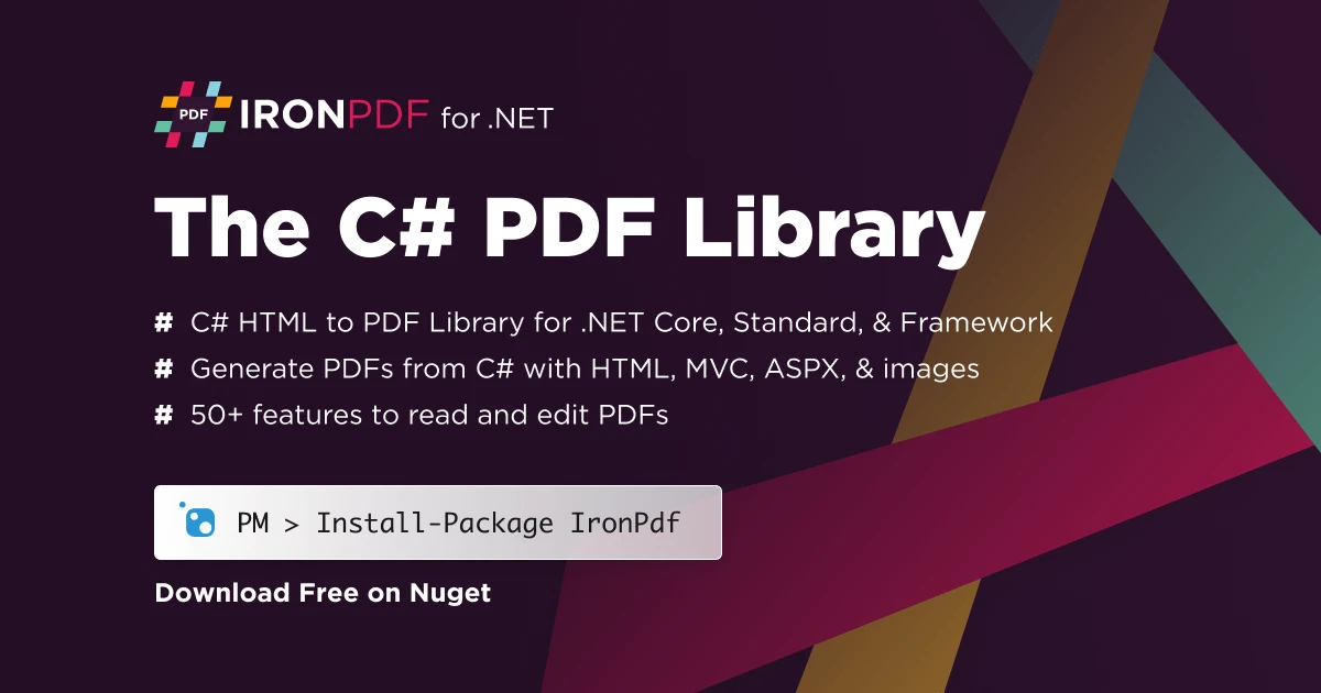 Cómo convertir CSHTML a PDF en C#, Figura 3: IronPDF for .NET