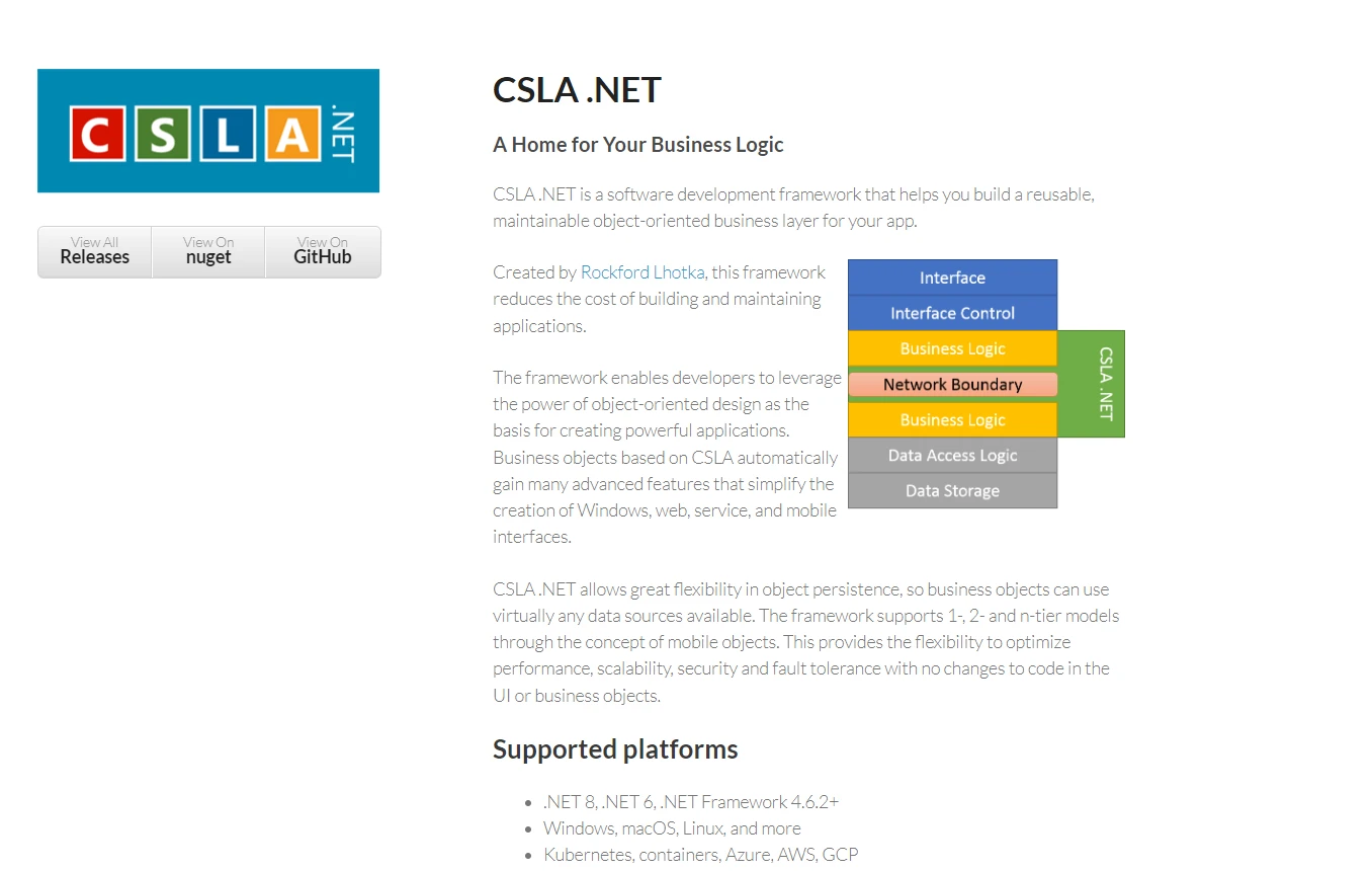 CSLA .NET (開発者のための仕組み)：図1