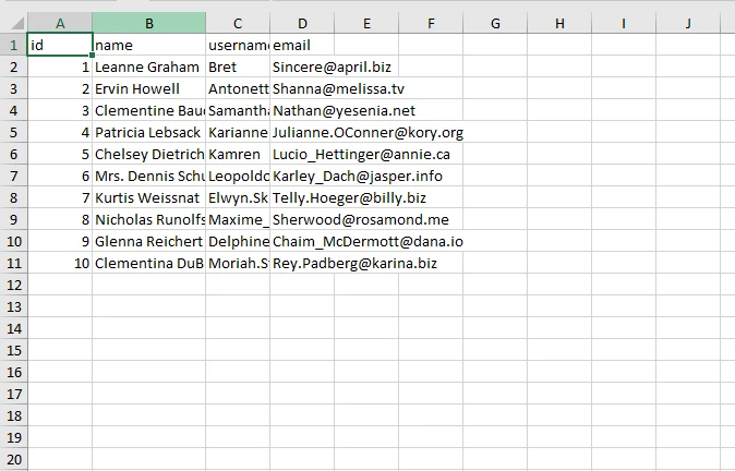Excel file created with CurlDotNet and IronExcel