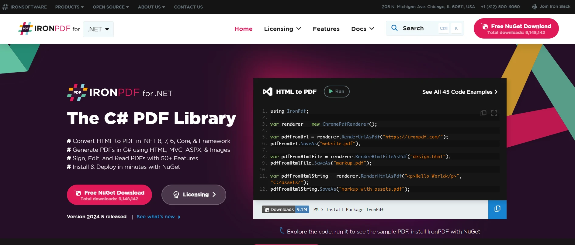 Deedle C# (How It Works For Developers): Figure 1 - IronPDF for .NET: The C# PDF Library