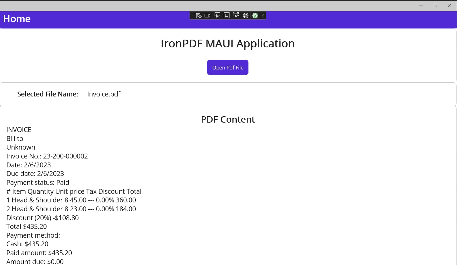 How to Display PDF Embedded Text in .NET MAUI: Figure 8