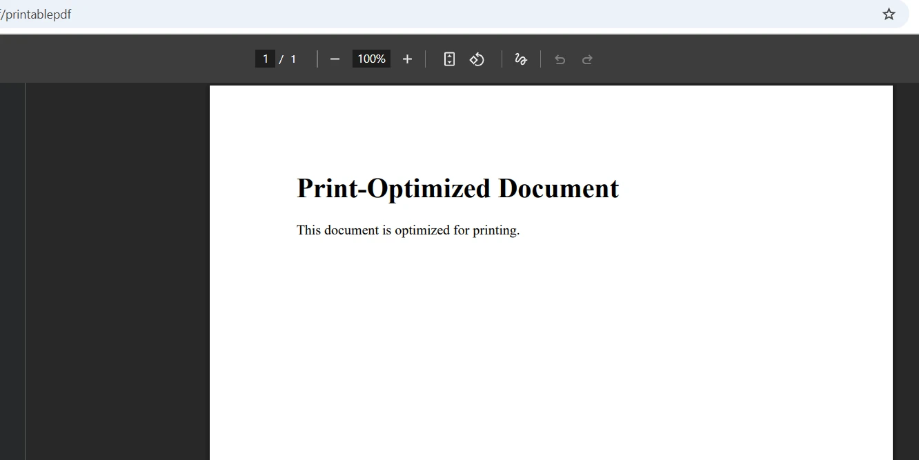 How to Display, Save, and Print PDFs in an ASP.NET Core Viewer: Figure 7 - Print PDF Output