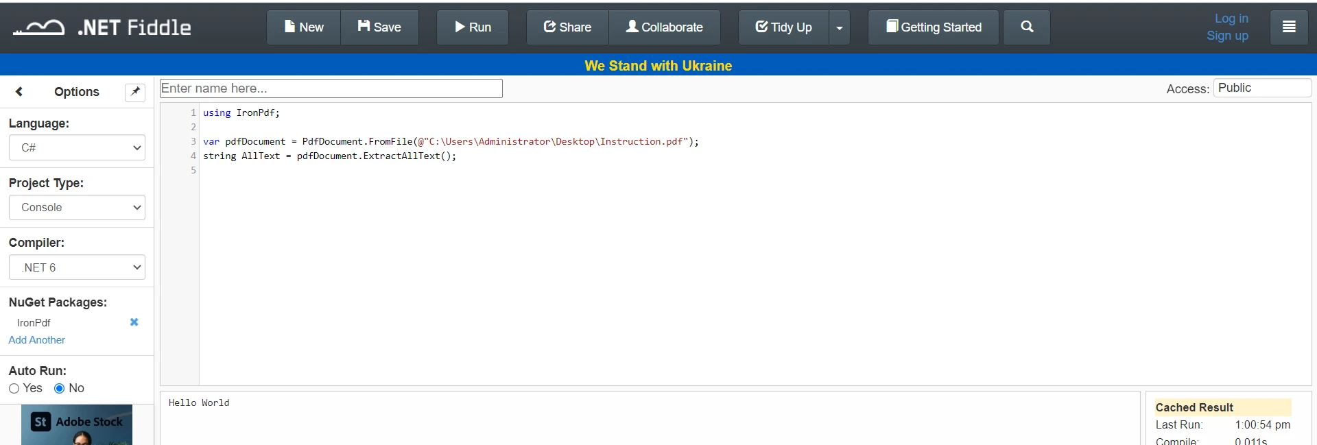 How to use .NET Fiddle in C#: Figure 2 - Website