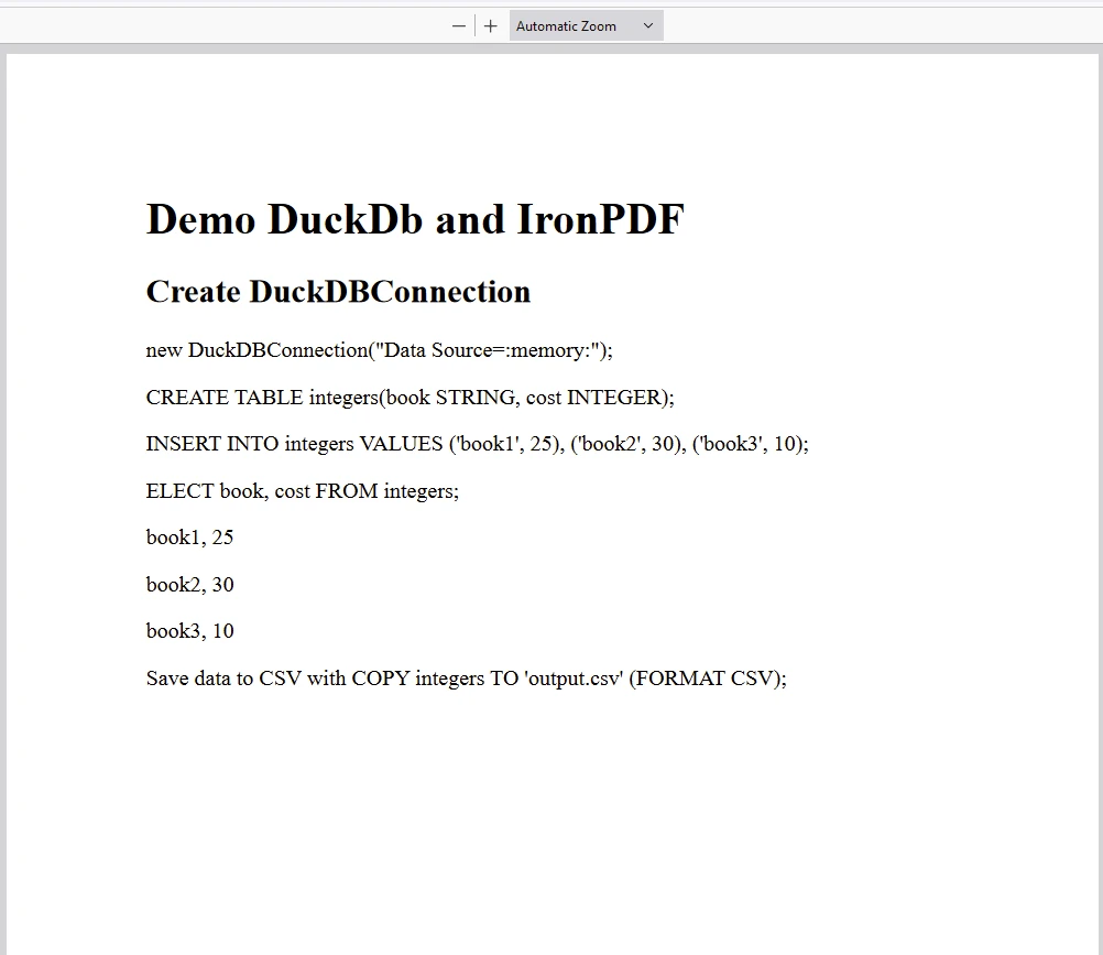 DuckDB C#（開発者のための仕組み）：図9 - PDF出力