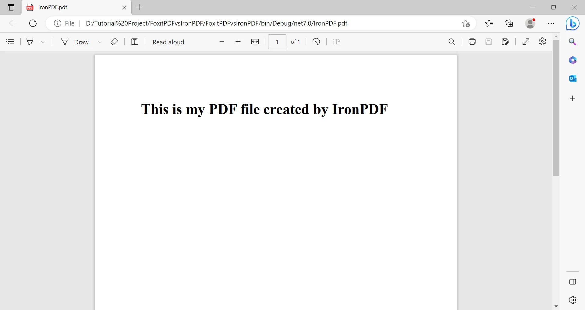 A Comparison Between IronPDF & Foxit PDF SDK: Figure 3 - PDF Created Using IronPDF