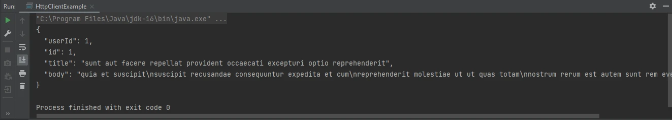 Biblioteca de cliente HTTP de Google para Java (Cómo funciona para desarrolladores): Figura 2 - Salida de consola del ejemplo de respuesta arriba 