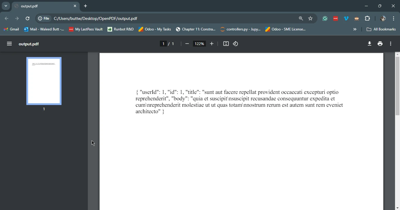 Google HTTP Client Library for Java (How It Works For Developers): Figure 5 - PDF output utilzing IronPDF to convert the recieved HTML content using Google HTTP into a PDF