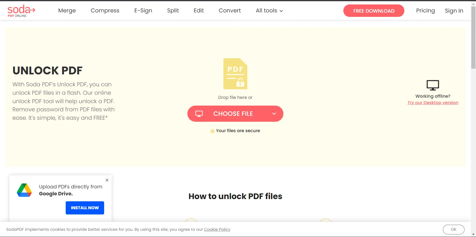 Cómo eliminar una contraseña de un archivo PDF, Figura 12: Soda PDF