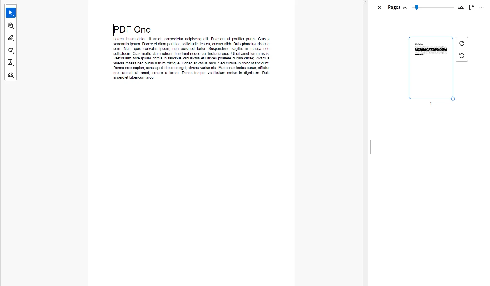 Open page thumbnails view