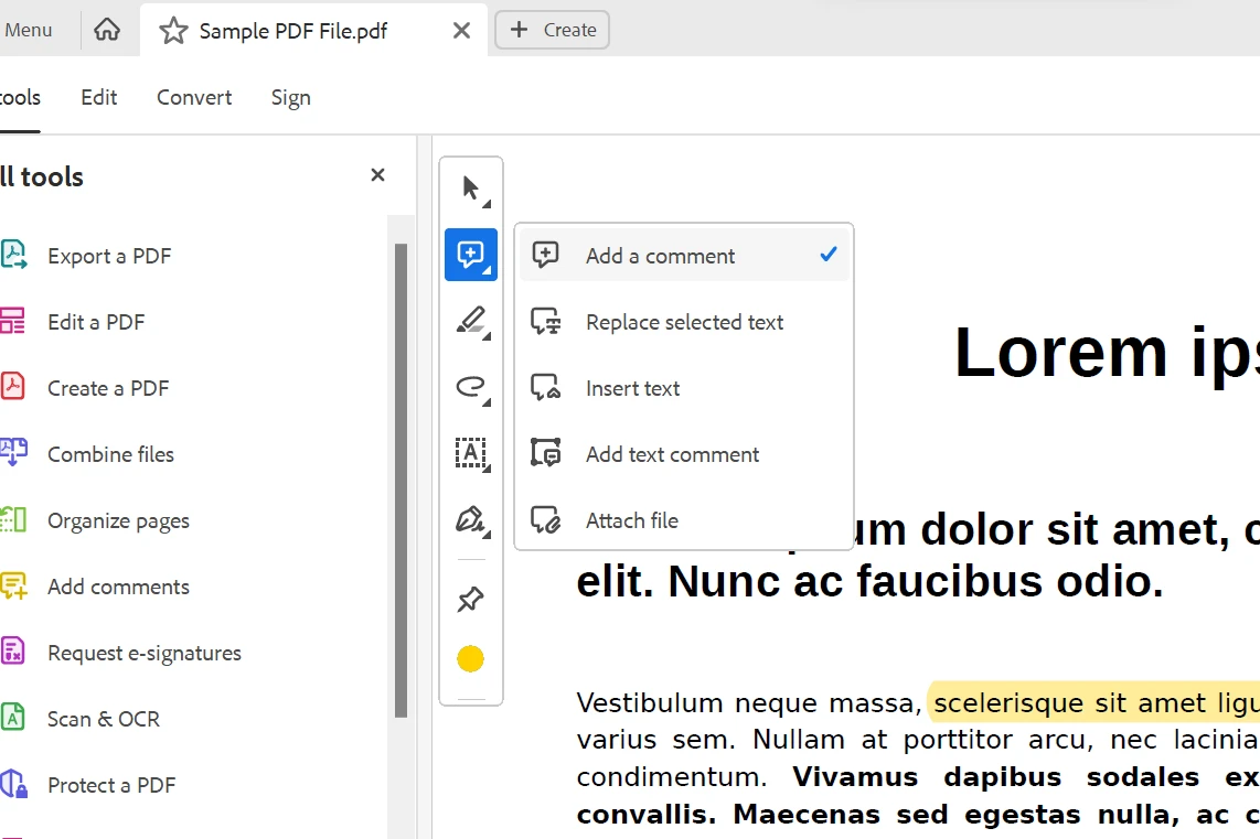 Cómo anotar un archivo PDF (Tutorial para principiantes): Figura 5 - Añadir un comentario