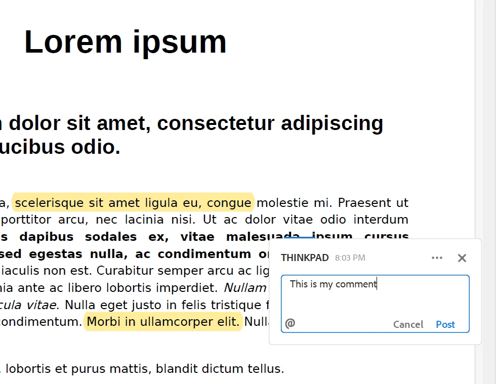 Cómo anotar un archivo PDF (Tutorial para principiantes): Figura 6 - Comentario