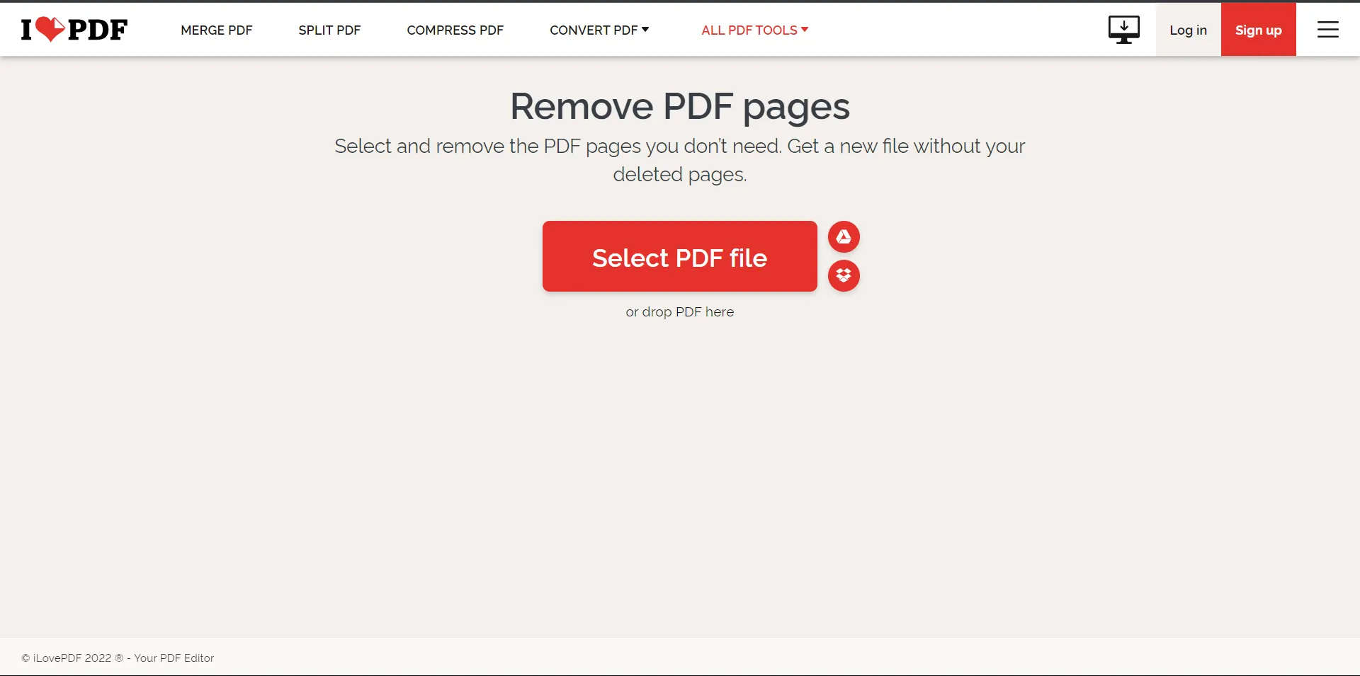 How to Delete a Page in PDF Documents, Figure 11: Remove PDF pages from ILovePDF