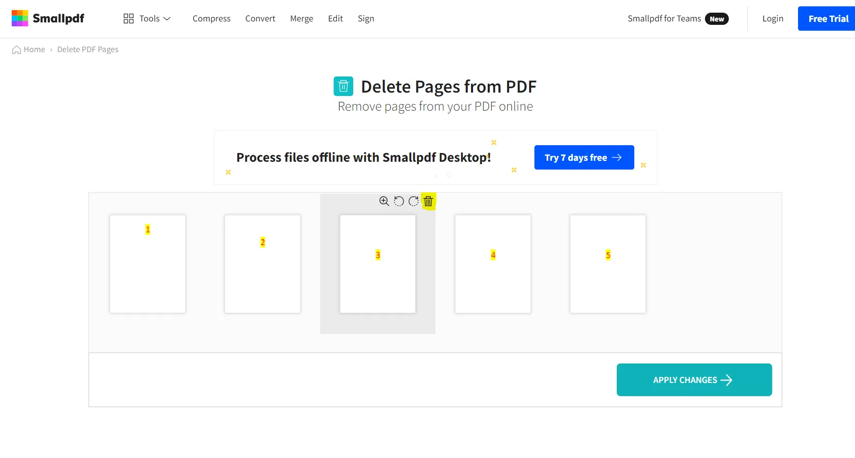 How to Delete a Page in PDF Documents, Figure 9: Delete a page
