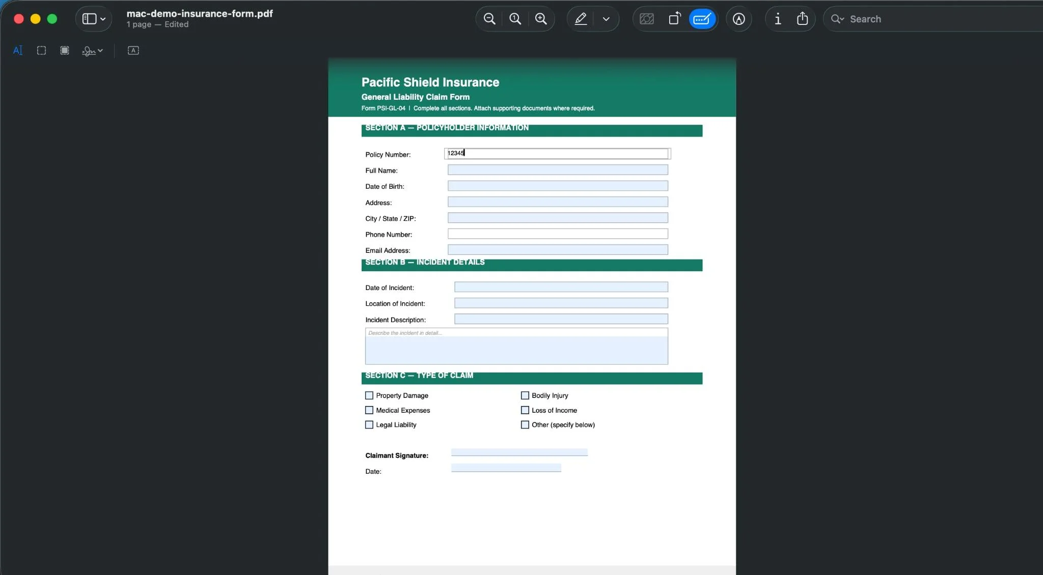 How To Edit A Pdf On Mac 2 related to Filling Out PDF Forms in Preview