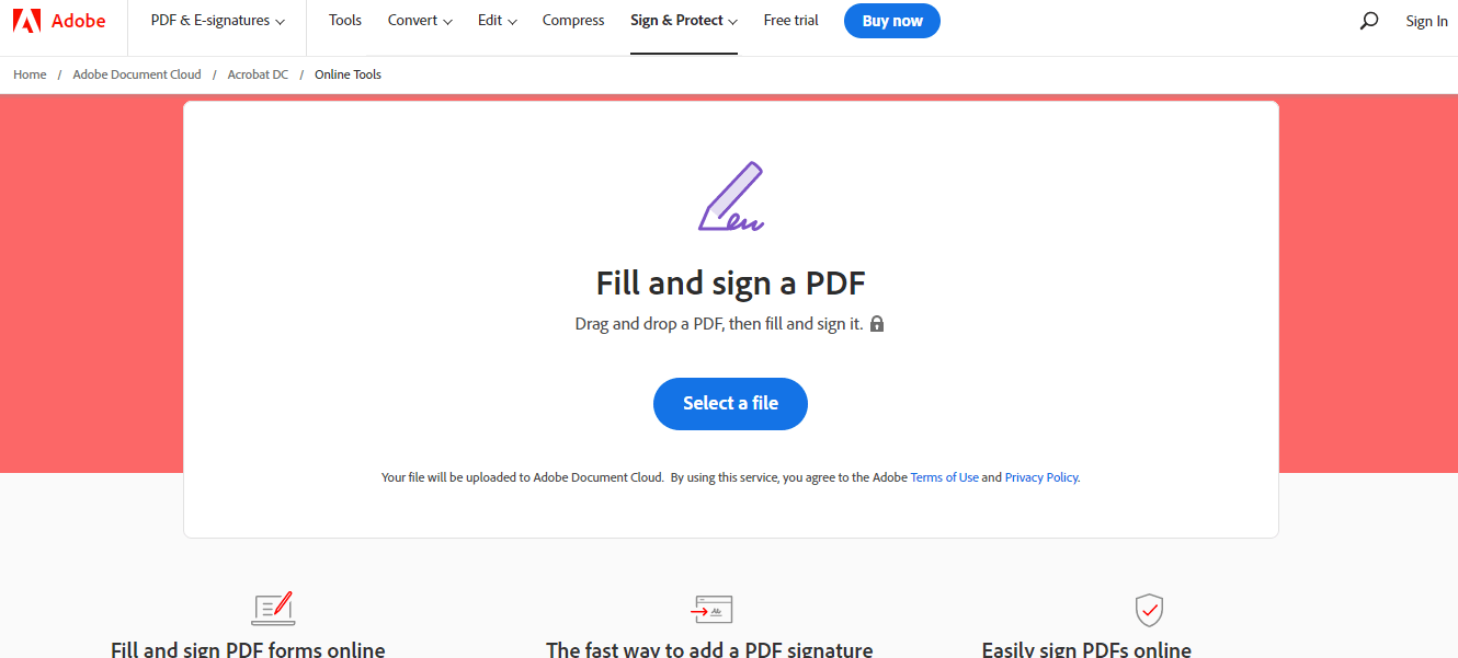 free online sign pdf documents