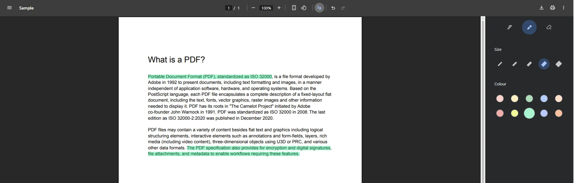 Highlighted text