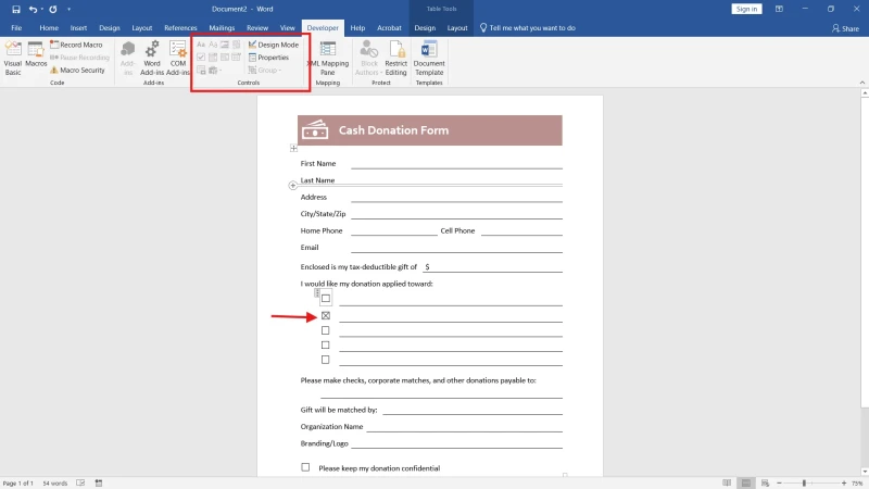 How To Make Pdf Fillable 5 related to Method 2: Make a Fillable PDF from Microsoft Word