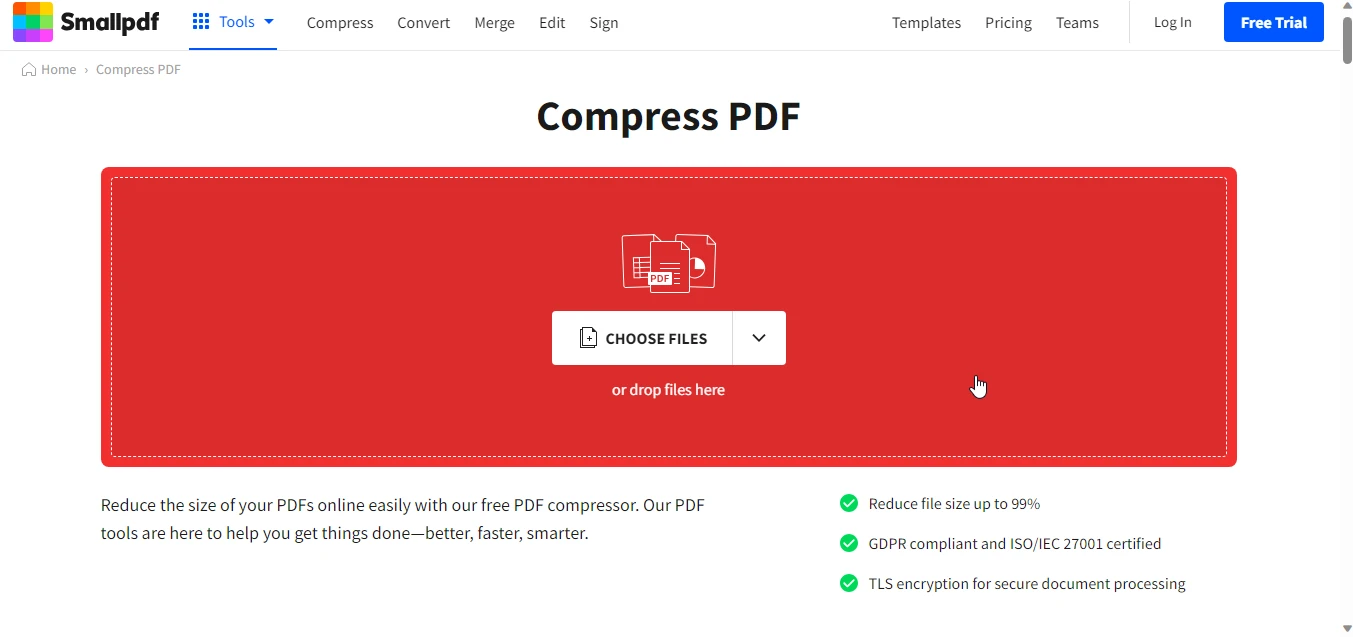 如何減少 PDF 檔案大小而不降低品質 線上工具：圖 2