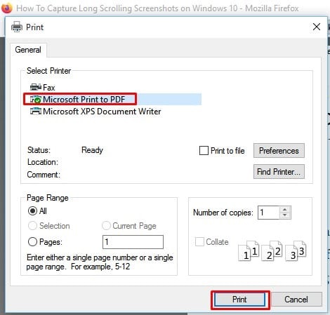 how to print a save as pdf file