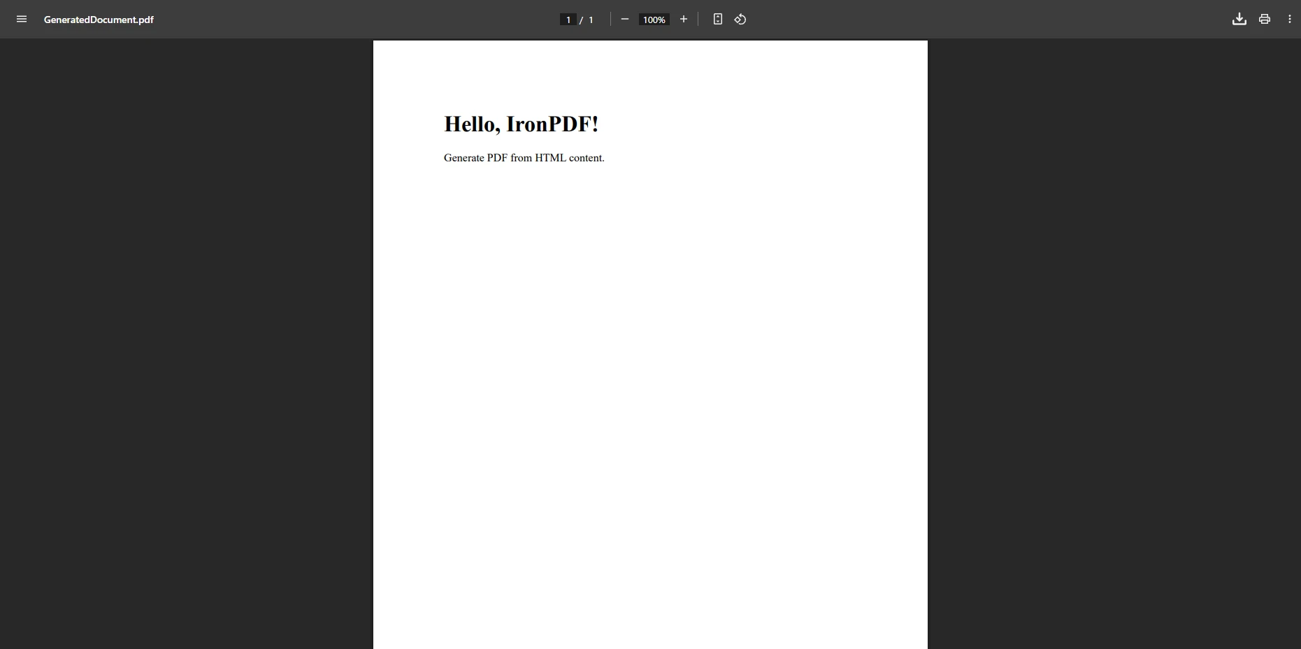 HTML to PDF with IronPDF
