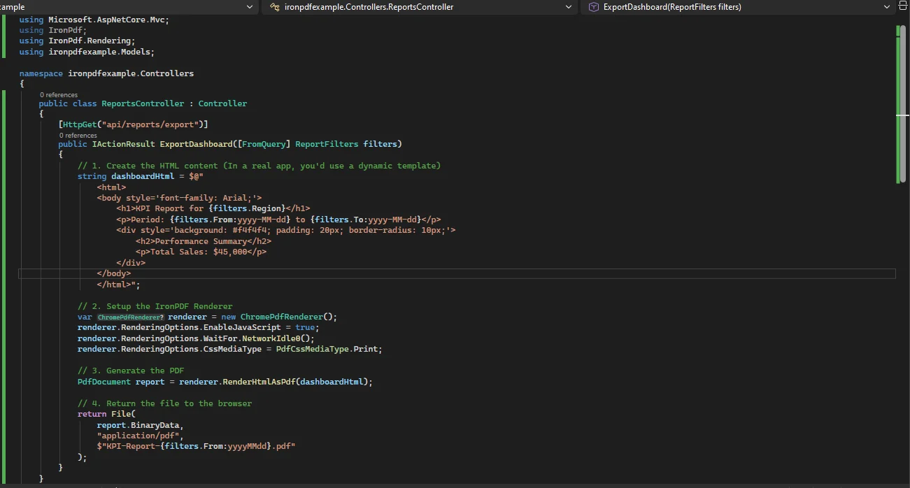 Example controller file