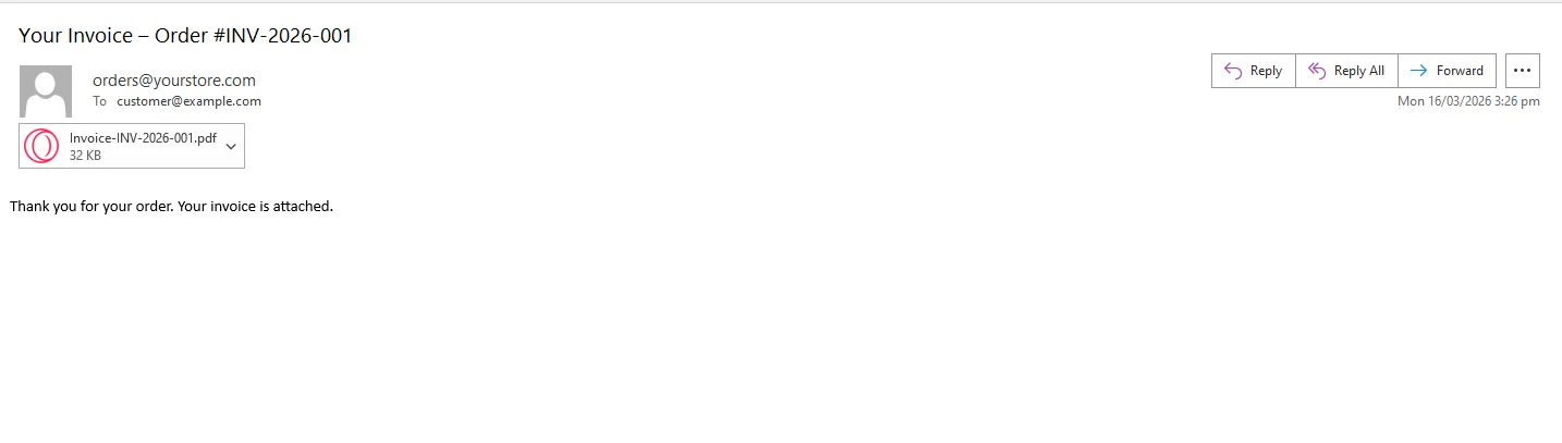 Email with attached PDF