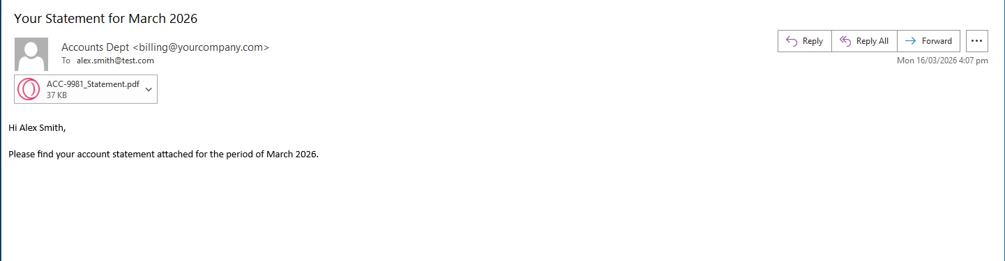 Email with attached PDF