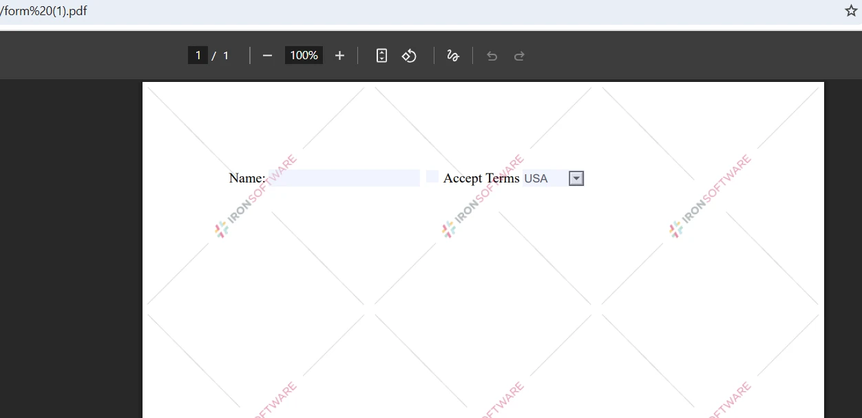 IronPDF vs iTextSharp MVC View to PDF File in C#: Image 11 - Form Output