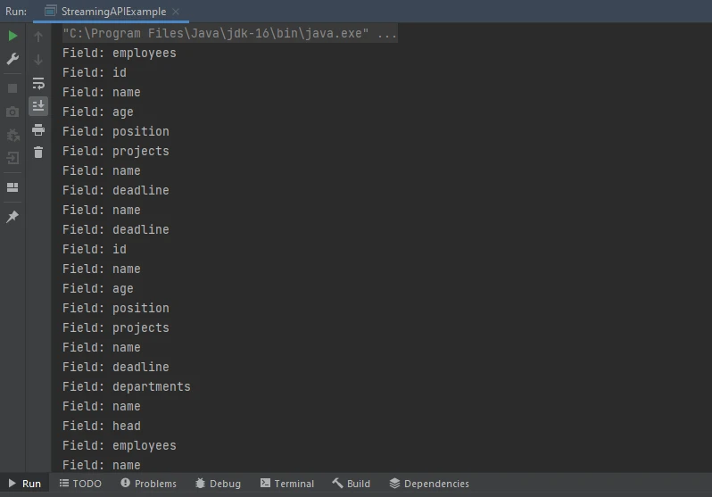 Jackson Java (How It Works For Developers): Figure 5 - Example output data fields after processing 