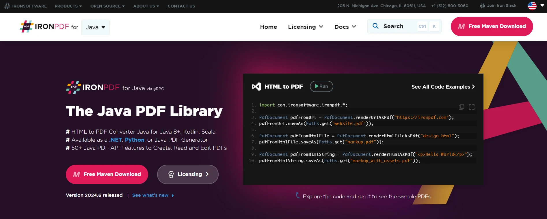 Java PDF Library Open Source (Free, and Paid Tools Comparison): Figure 2 - IronPDF: The Java PDF Library 