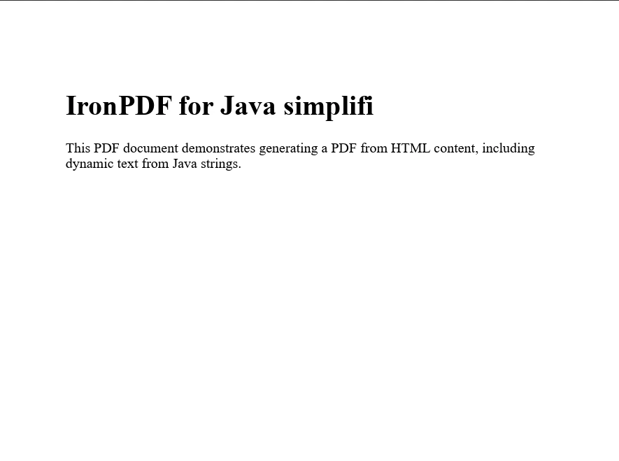 Java Substring Method (How It Works For Developers): Figure 6 - Outputted PDF from the previous code