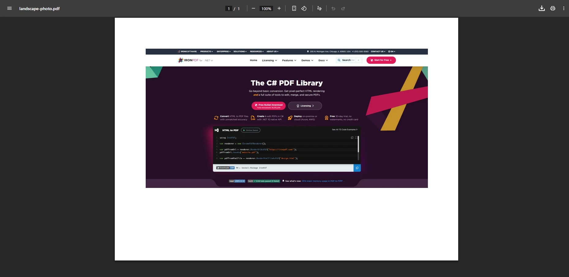 How to Convert JPG to PDF .NET with C#：图像 3 - 自定义图像到 PDF 的输出