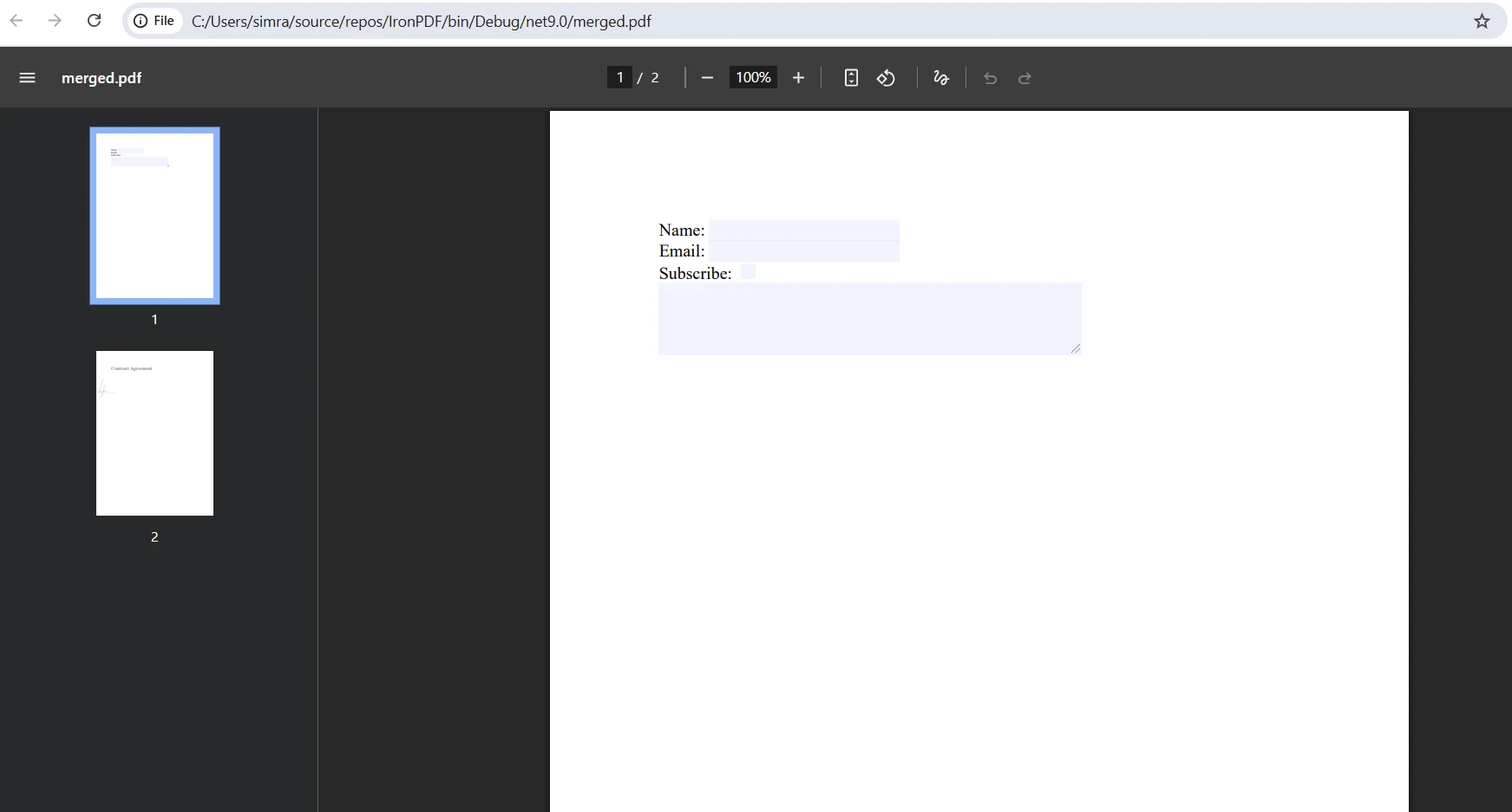 How to Merge PDF Byte Arrays in C#: Figure 7 - Merge two PDF Byte Arrays Output