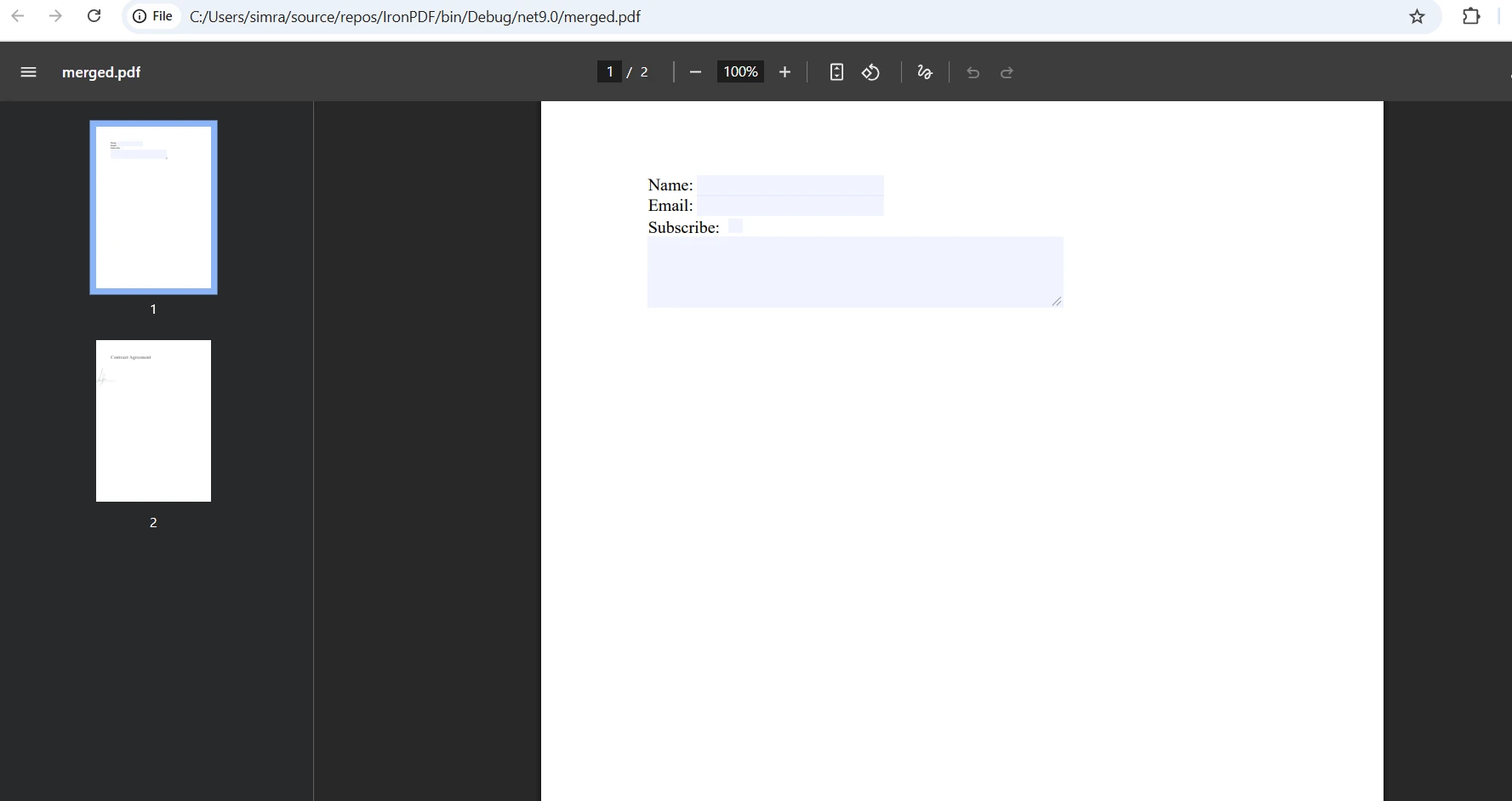 How to Merge PDF Byte Arrays in C#: Figure 8 - Async Merge PDF Output
