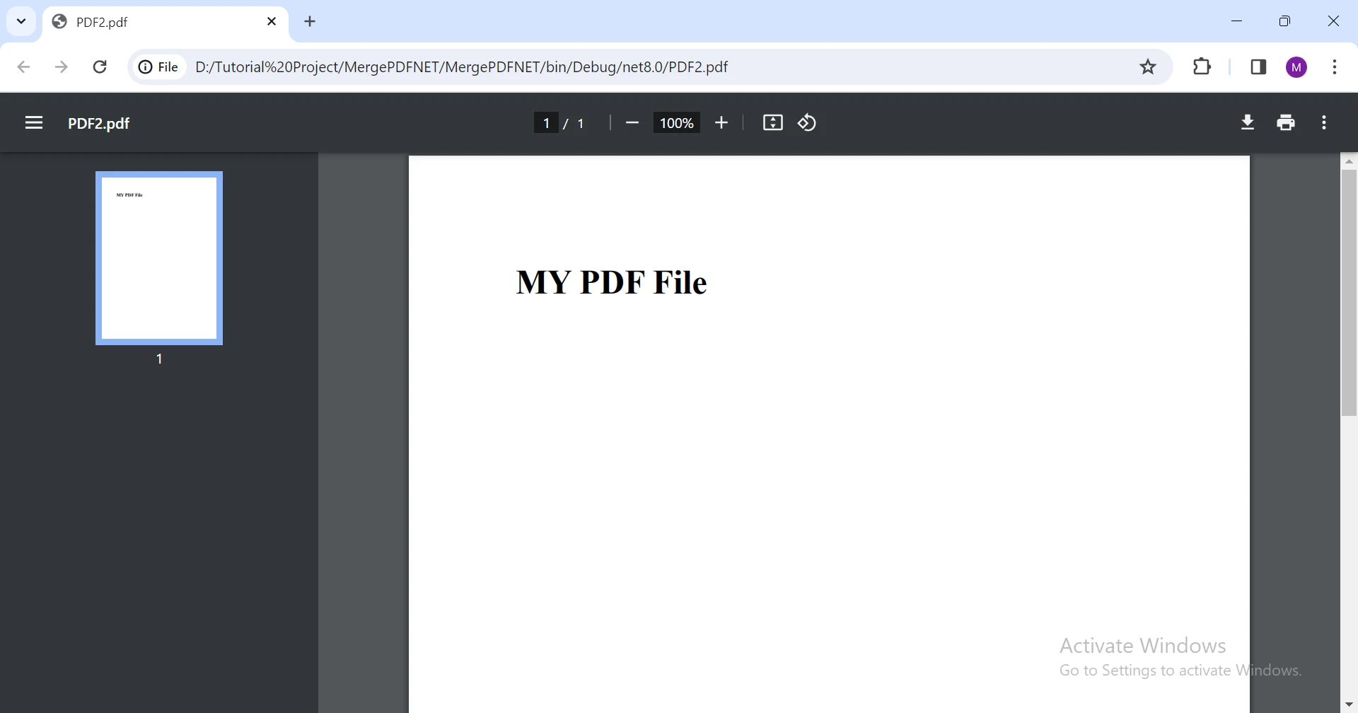 How to Merge PDF Files in .NET: Figure 2 - Output PDF file