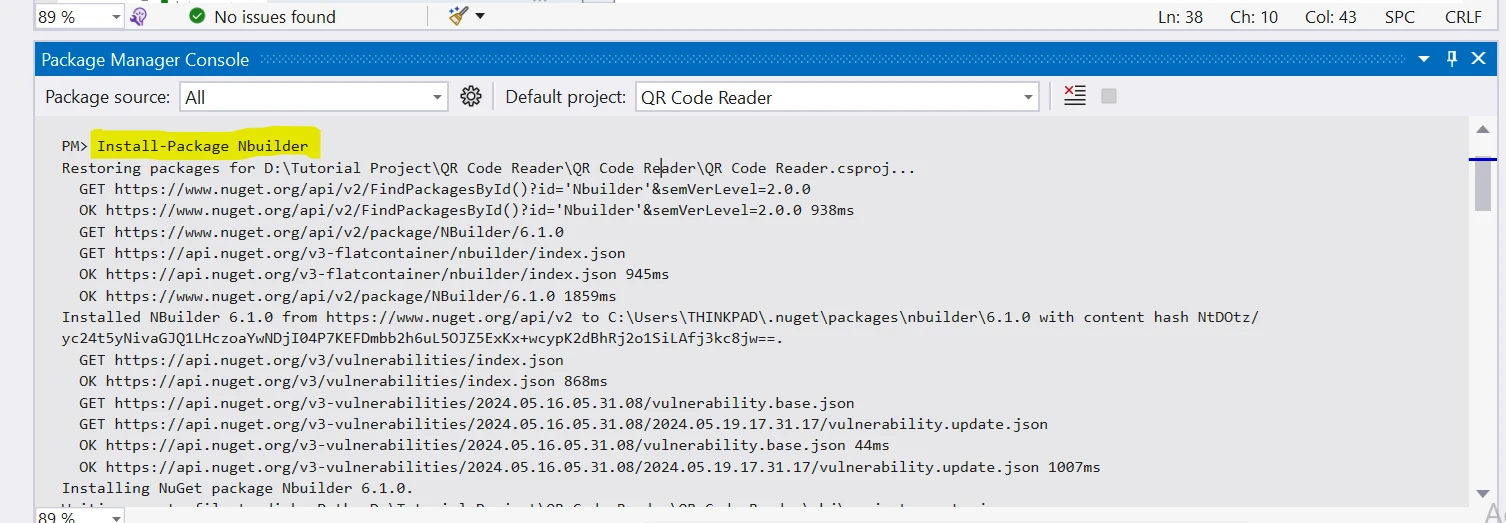 NBuilder .NET (How It Works For Developers): Figure 2 - Install NBuilder