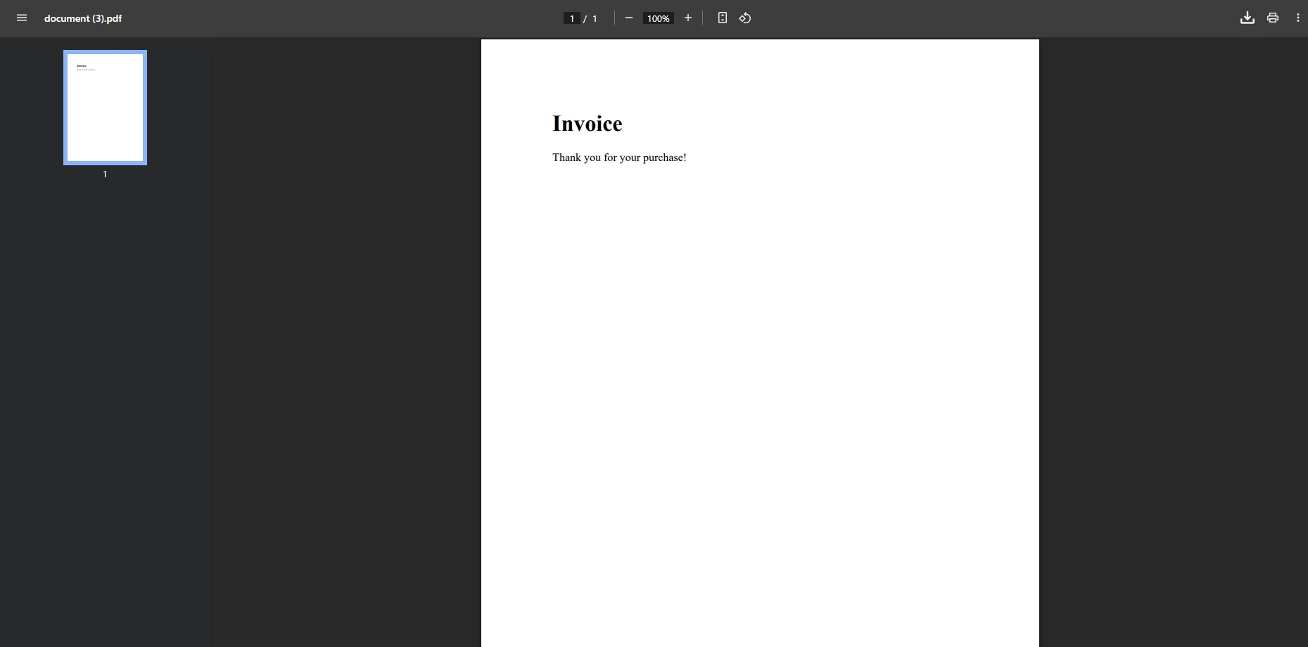 How to Create PDF Files in .NET Core: Figure 3 - PDF generated with our ASP.NET controller