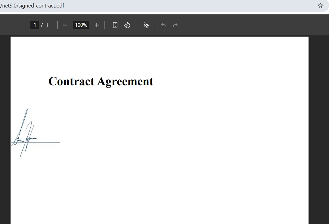 Discover the Top .NET HTML to PDF Converter, IronPDF: Image 11 - Signed PDF Output