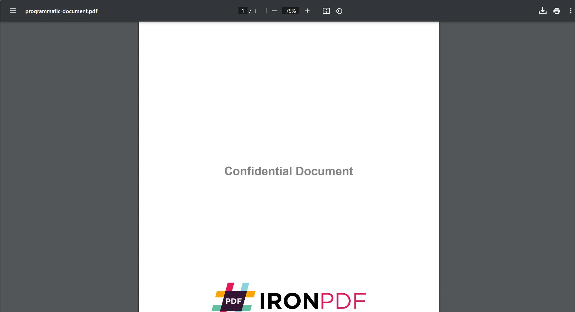 How to Create a PDF in .NET with C#: Figure 5 - Programmatically created PDF document