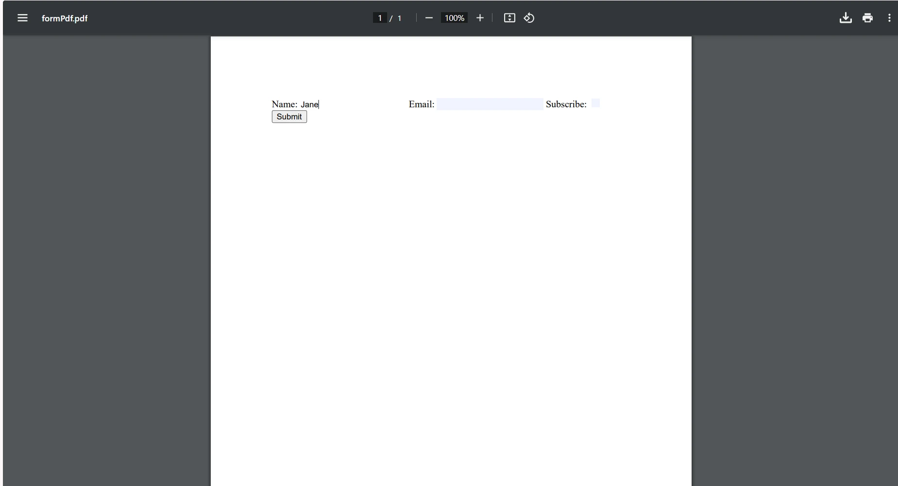 How to Create a PDF in .NET with C#: Figure 8 - Interactive PDF output
