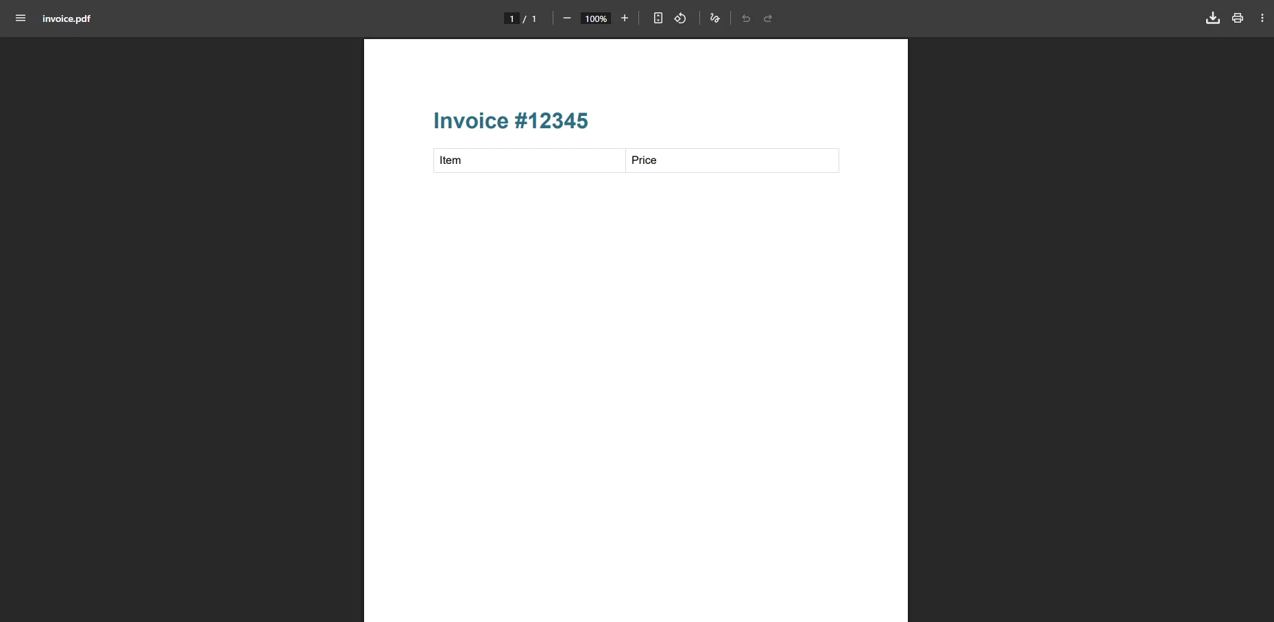 .NET PDF Merge Tasks with IronPDF: A Complete C# Guide: Image 2 - Input Invoice One