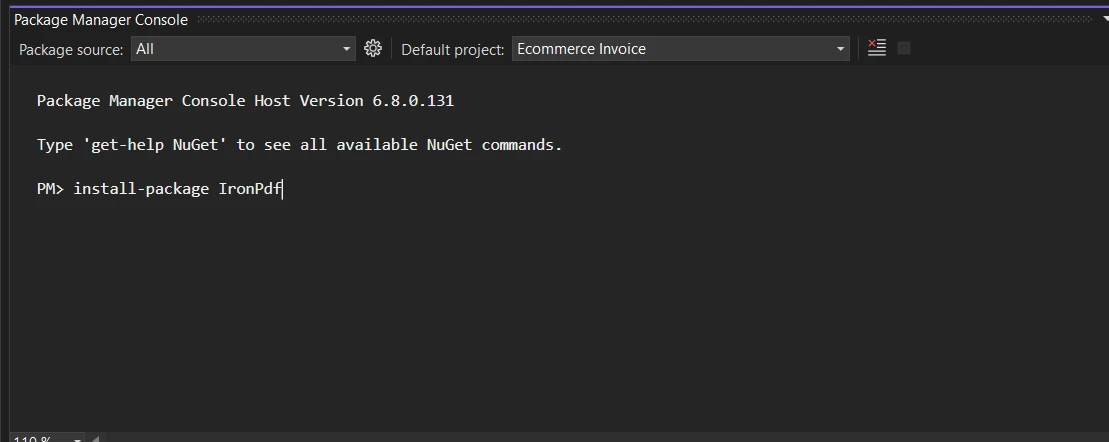 .NET Software Development (How It Works For Developers): Figure 3 - Install IronPDF