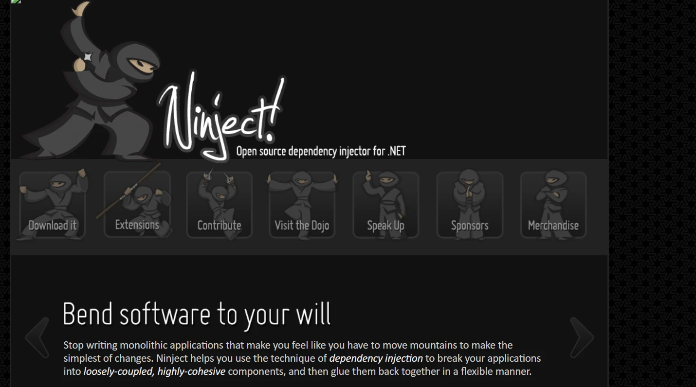 .NET Coreのプロジェクト (開発者向けの仕組み)：図1 - Ninject：.NETアプリケーション用オープンソース依存性インジェクター