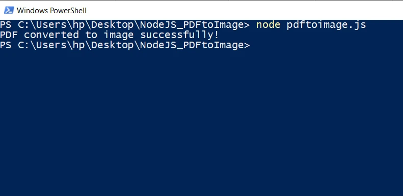 Cómo convertir PDF a imagen en NodeJS: Figura 3 - Script Node.js