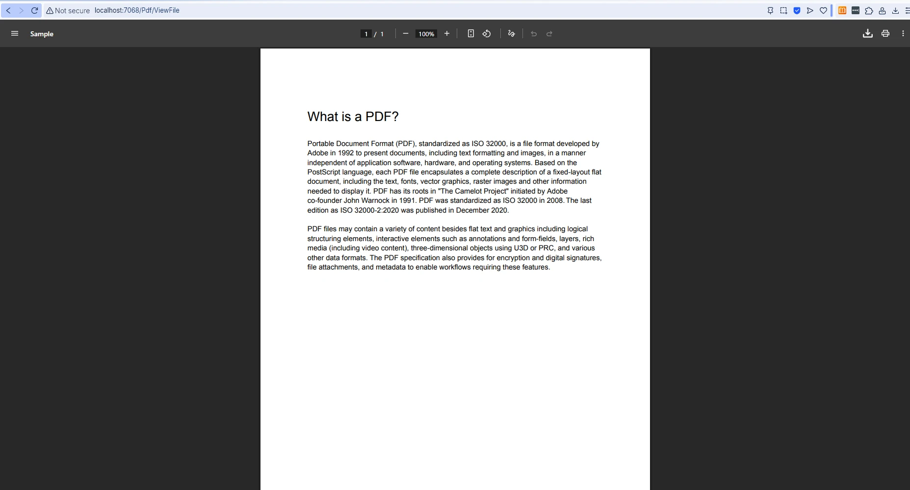 How to Open PDF in New Window ASP .NET C# with IronPDF: Image 4 - Viewing an existing PDF document